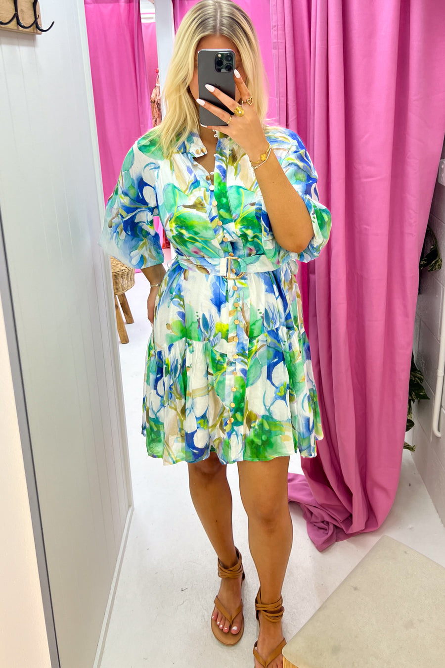 Blue Green Floral