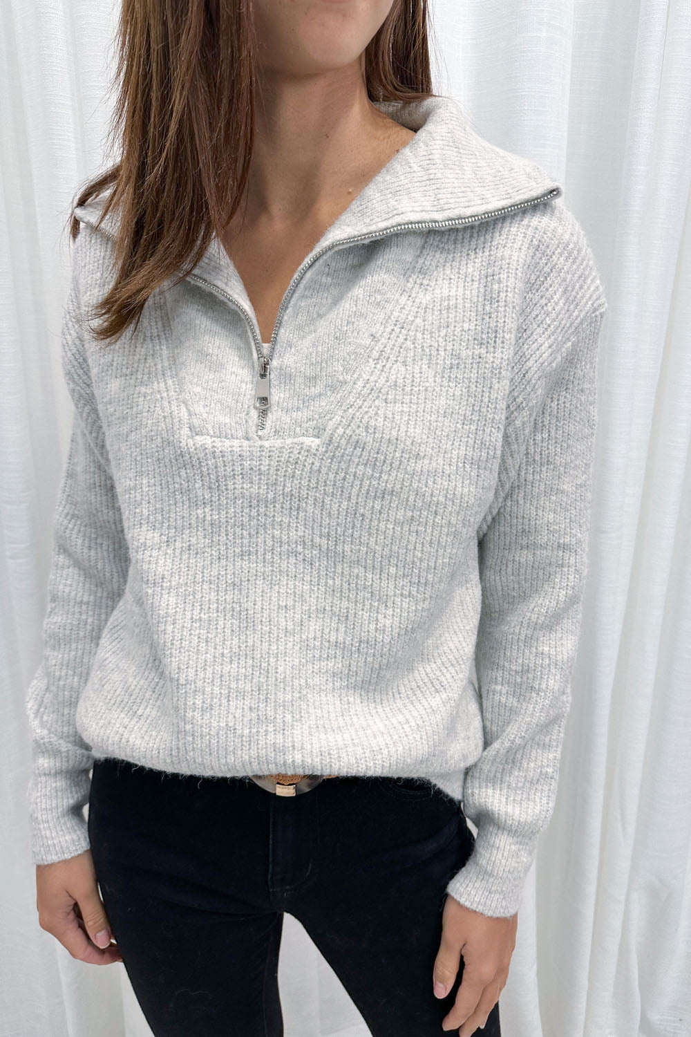 Ellis Indigo 1/4 Zip Knit