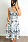Blue Palm Print