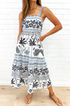 Blue Palm Print