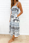 Blue Palm Print