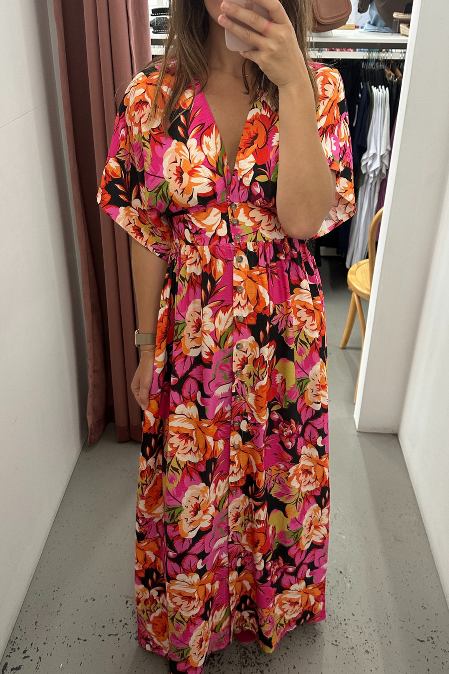 Pink Orange Floral