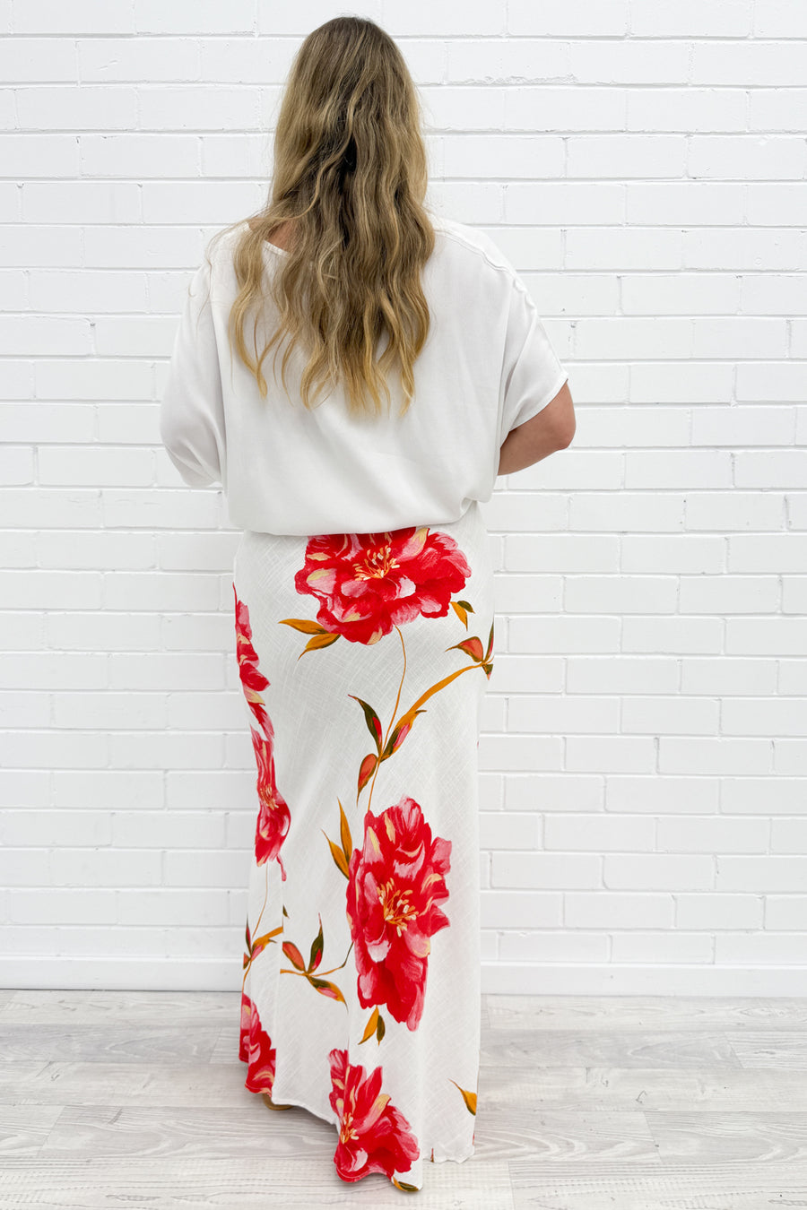 White Red Floral