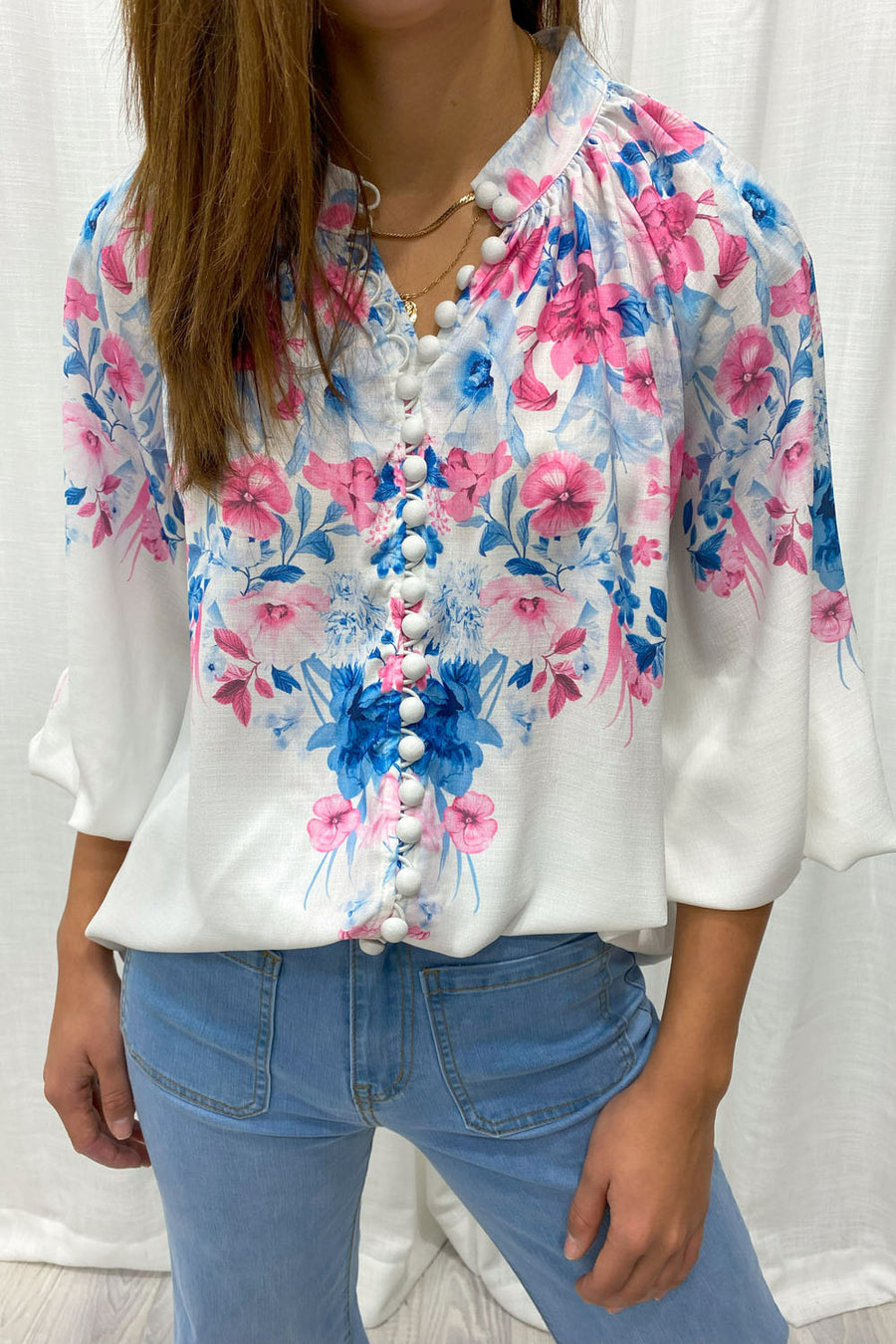 Blue Pink Floral