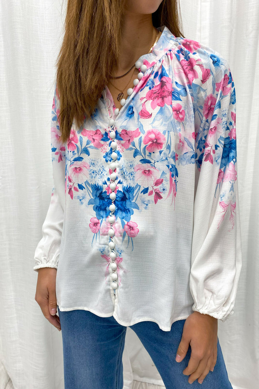 Blue Pink Floral