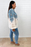 Cream Blue Paisley