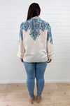 Cream Blue Paisley