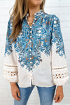 Cream Blue Paisley
