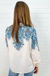 Cream Blue Paisley
