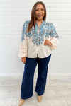Cream Blue Paisley