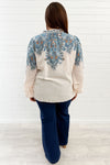Cream Blue Paisley
