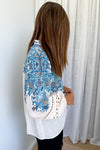 Cream Blue Paisley