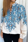 Cream Blue Paisley
