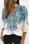 Cream Blue Paisley