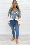 Cream Blue Paisley