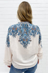 Cream Blue Paisley