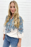 Cream Blue Paisley