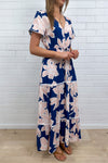 Peach Navy Floral