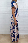 Peach Navy Floral