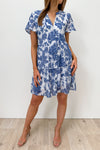 White Blue Floral