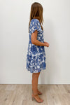 White Blue Floral