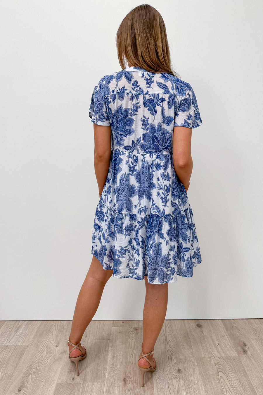 White Blue Floral