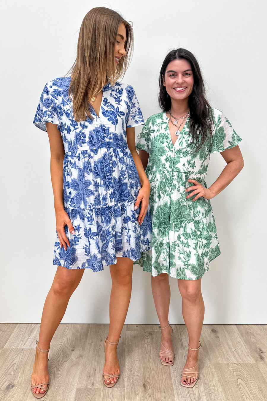 White Blue Floral