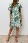 White Green Floral