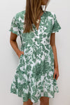 White Green Floral