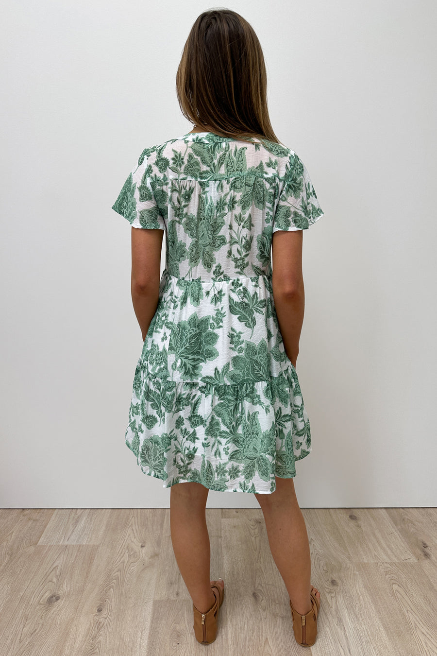 White Green Floral