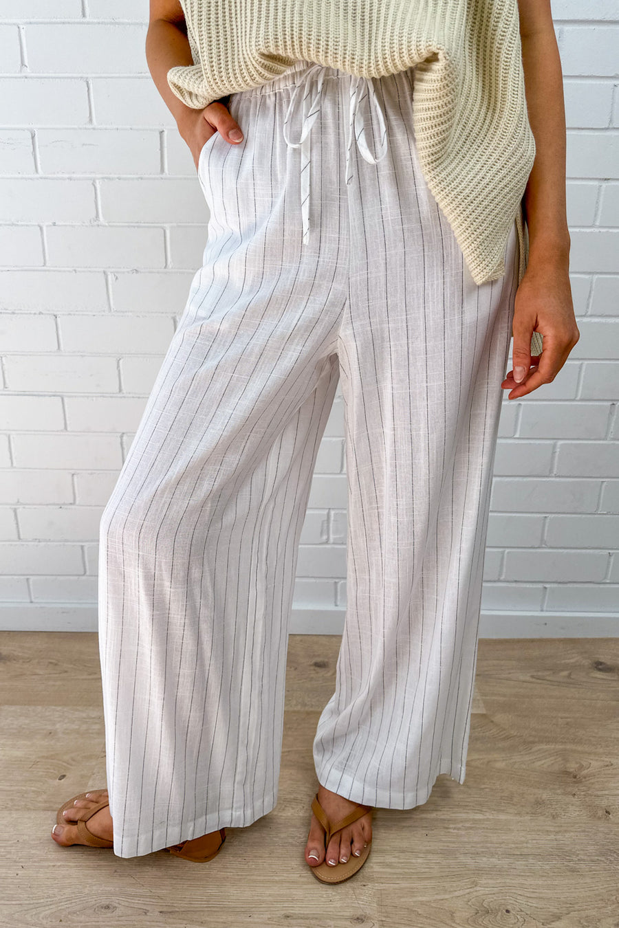 White Pinstripe