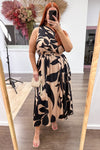 Hera Dress - Black Camel