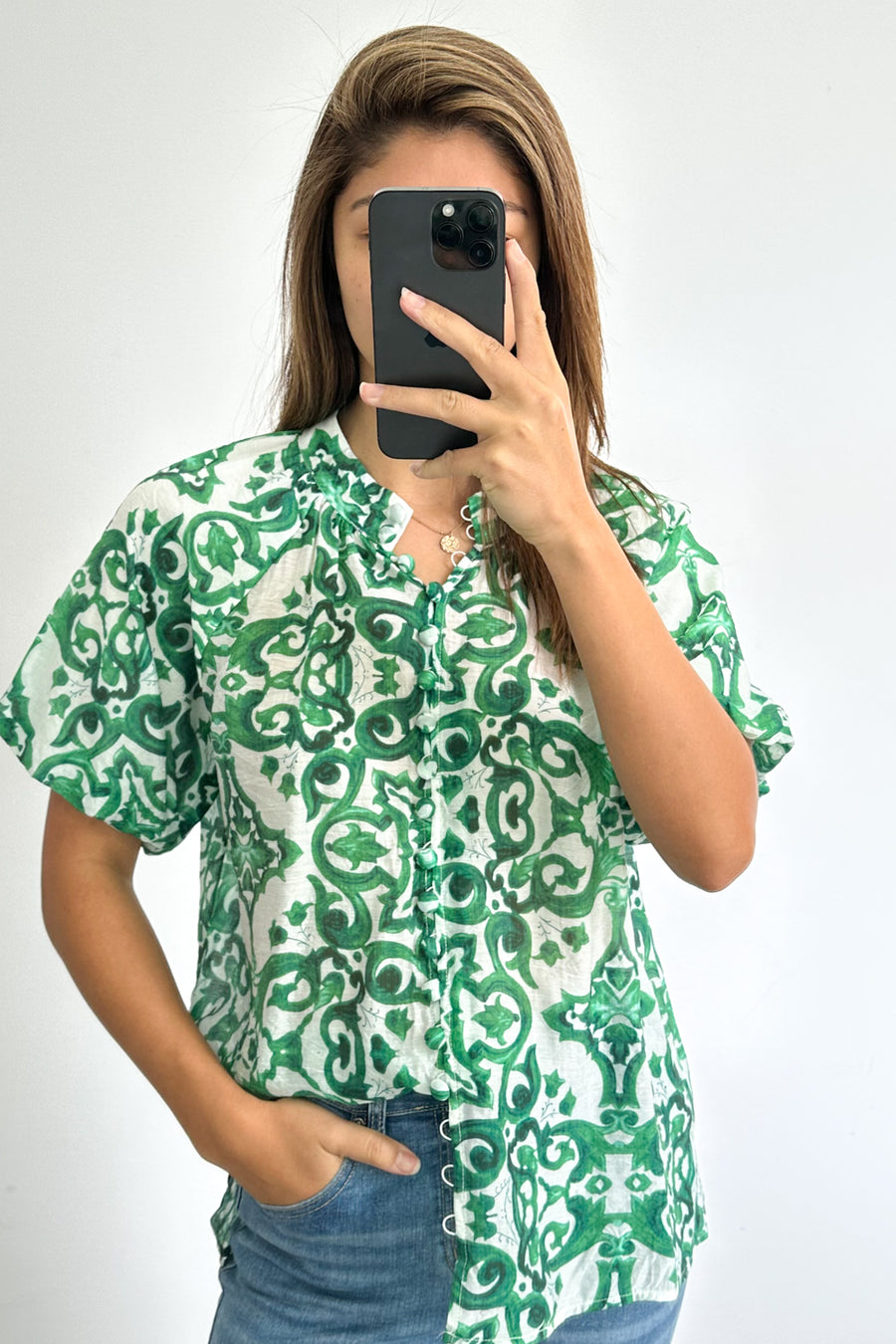 Green White Tile