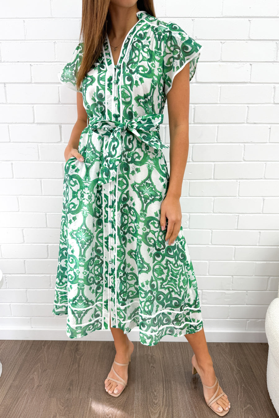 Green White Tile