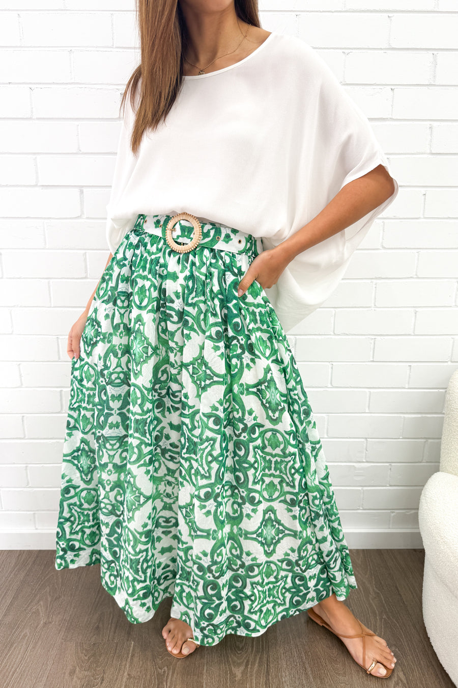 Green White Tile