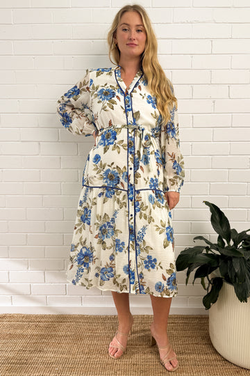 Cream Blue Floral: ebba