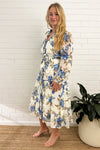 Cream Blue Floral