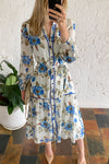 Cream Blue Floral