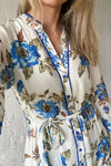 Cream Blue Floral