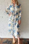 Cream Blue Floral