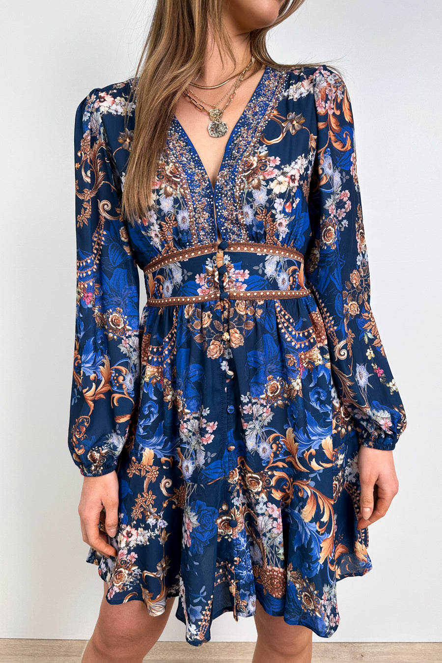 Navy Pearl Print