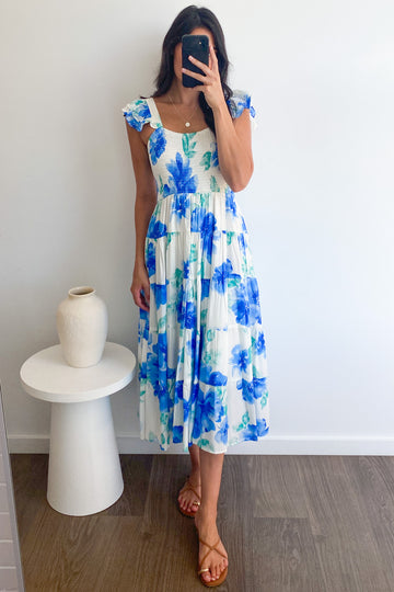 White Blue Floral: kate