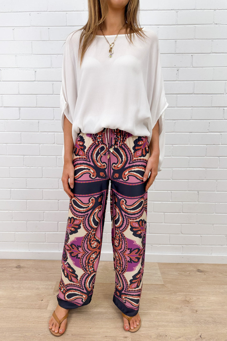 Navy Pink Paisley
