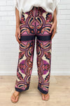 Navy Pink Paisley