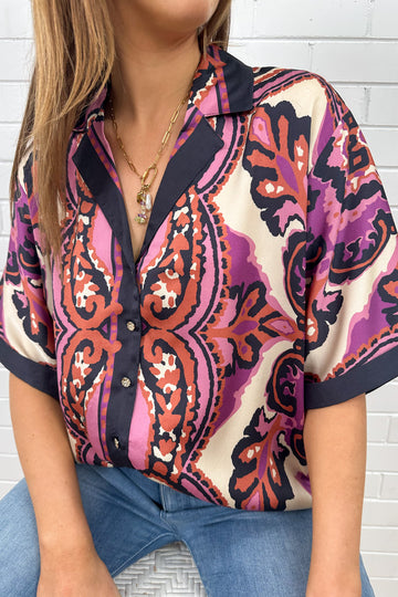 Navy Pink Paisley: eve