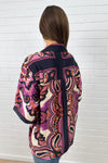 Navy Pink Paisley
