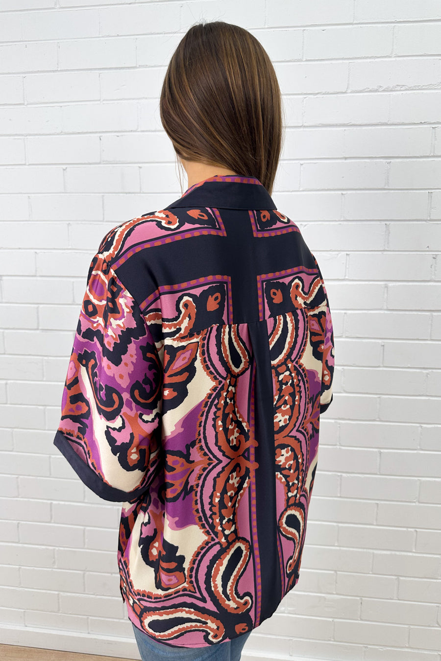 Navy Pink Paisley