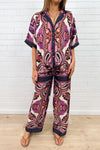 Navy Pink Paisley