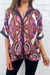 Navy Pink Paisley