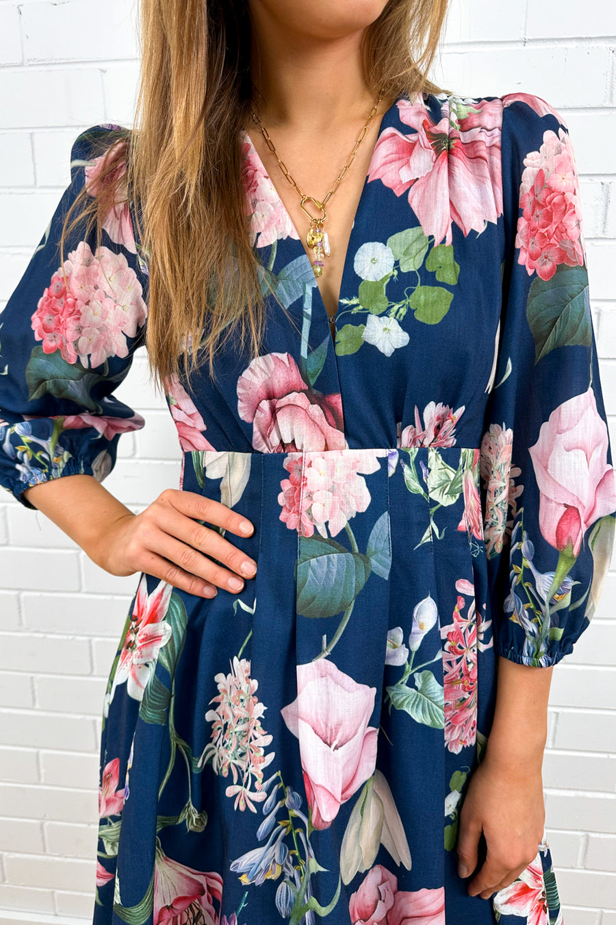 Loreli Dress - Navy Floral